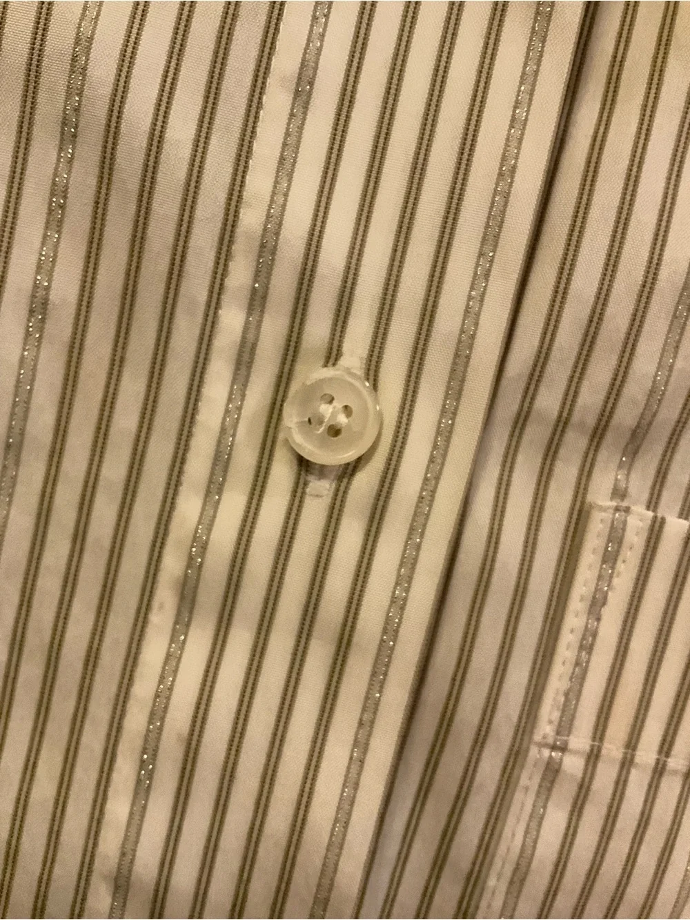 Lafayette 148 New York Shimmer Stripe Button Down - XS - Picture 4 of 8